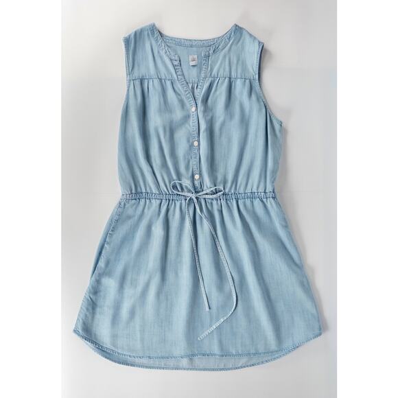 Gap Sleeveless Denim Dress Mini Blue Jean Sheath Tank Simple LARGE Petite Boho - Picture 9 of 11
